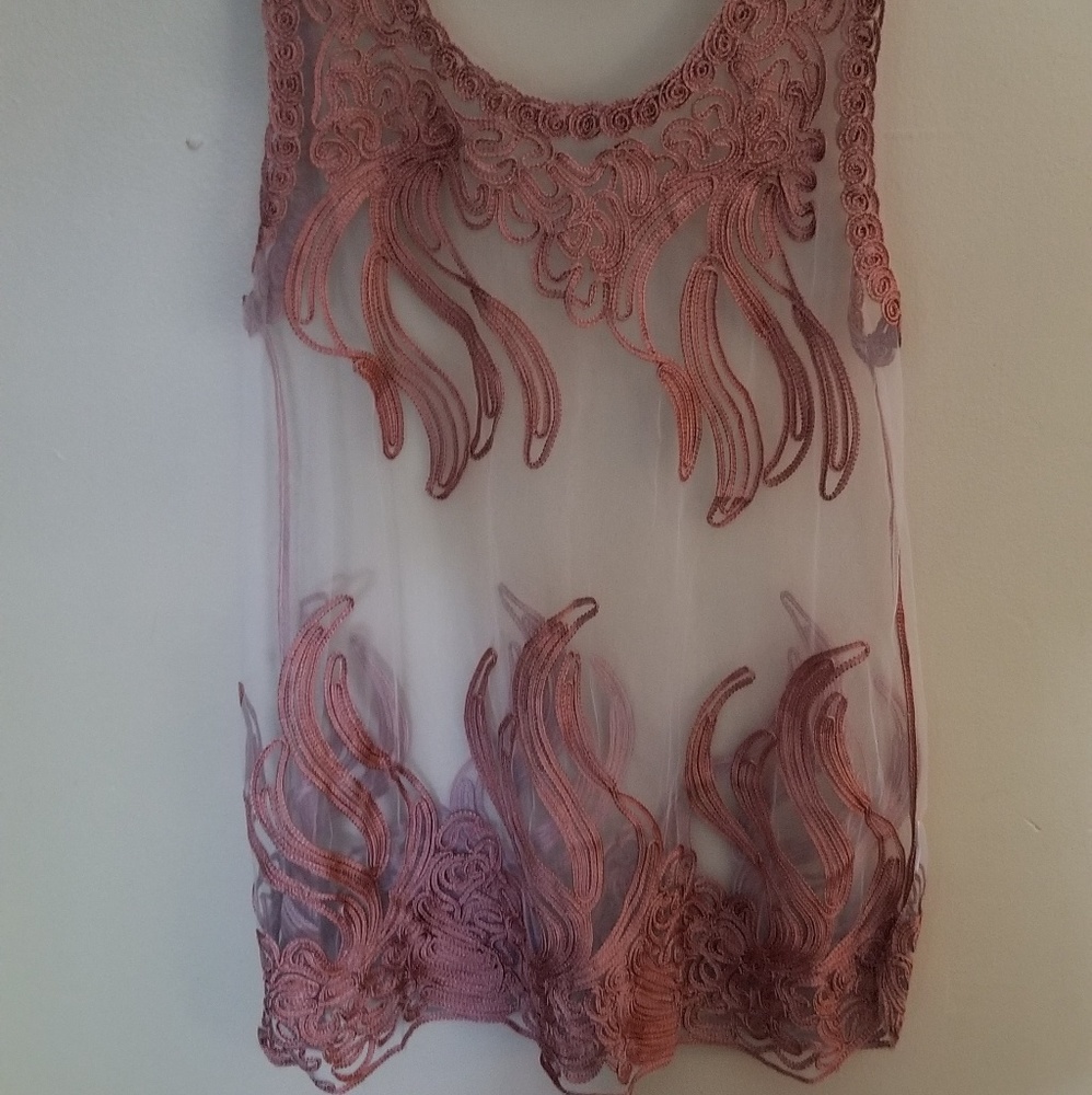Sheer detailed tank top
